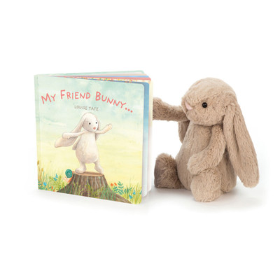 My Friend Bunny Book and Bashful Beige Bunny Medium