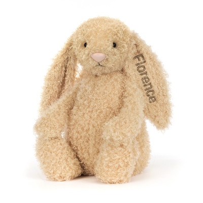 Personalised Bashful Luxe Bunny Curly Big