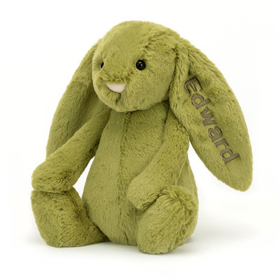 Personalised Bashful Moss Bunny Medium