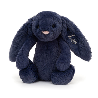 Personalised Bashful Navy Bunny Medium